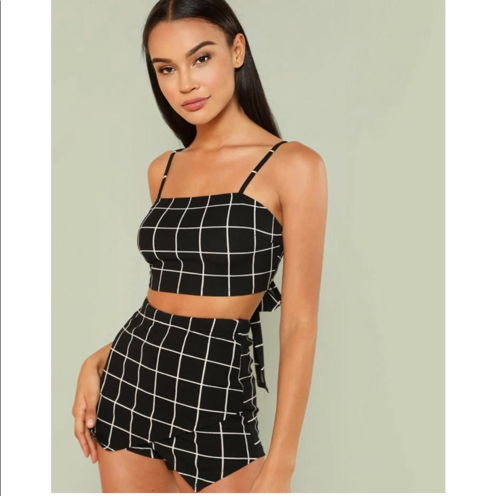 Cami Back Tie Top & Skort Matching Set🥀